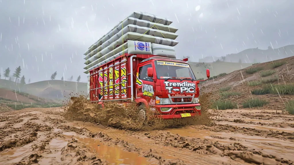 Snow Mud Truck Runner Offroad gameplay screenshot 3